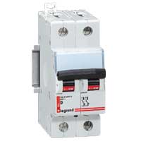 Disjoncteur Magneto-Therm Dx6000  2P 400 V~ 1 A 15 KA  Courbe D Legrand