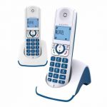 Telephone Sans Fil Sans Repondeur Duo Bleu<br/>Alcatel