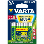 Piles Rechargeables LR6 AA x4 2600mHA Nimh<br/>Varta